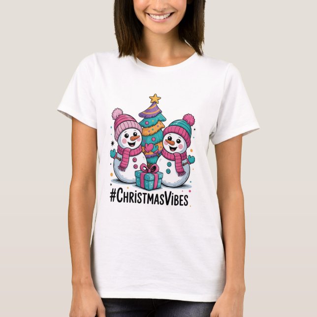 Fröhliche Weihnachtsstimmung T-Shirt (Vorderseite)