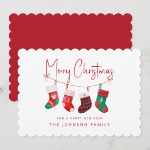 Fröhliche Weihnachtsstrümpfe Feiertagskarte