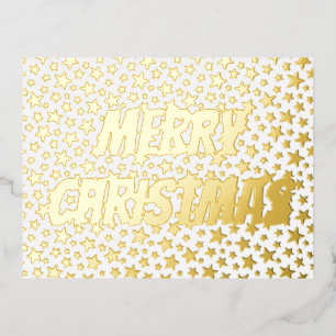 Fröhliche Weihnachtstypografie Goldener Stern Mode Folien Feiertagspostkarte