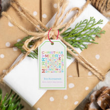 Fröhliche Weihnachtstypografie in hellen und bunte