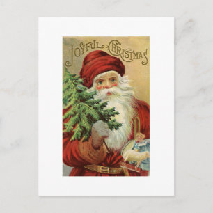 Fröhliche Weihnachtswünsche Vintage Santa Postkart Postkarte