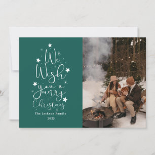 Fröhliche Weihnachtszeit Familienfoto Urlaub Feiertagskarte