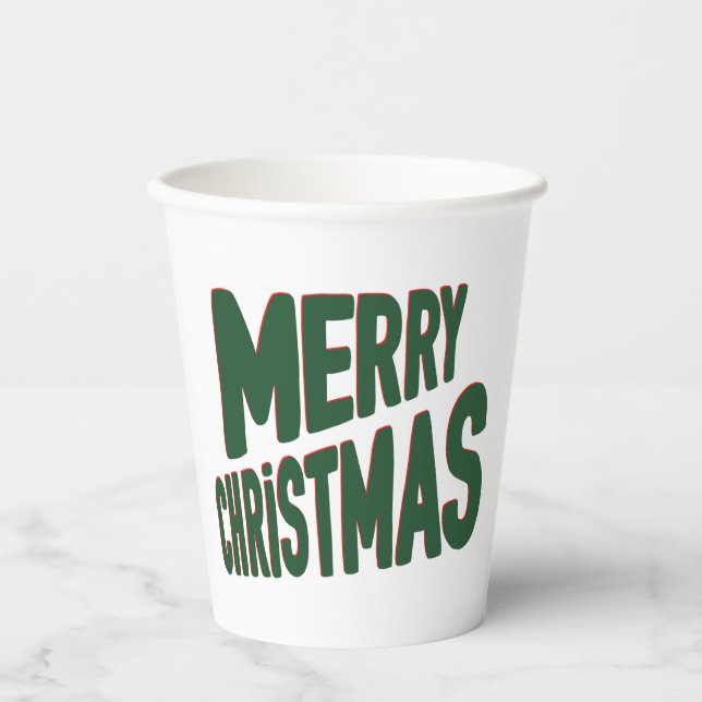 Fröhliche Weihnachtszeitungen Pappbecher (Vorderseite)