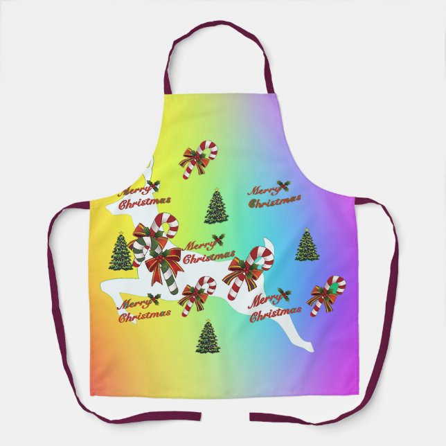 Fröhliche Weihschen Hirsch Regenbogen Urlaub  Schürze (Vorderseite)
