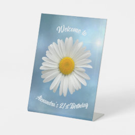 fröhliche Weiße Daisy Sockelschild