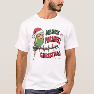 Fröhliche Wellensittich-Weihnachten Süßer Vogel T-Shirt