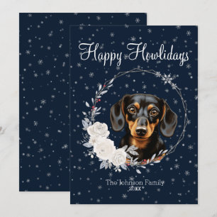 Fröhliche Wiehnachten Süßer Dachshund Hund Feiertagskarte