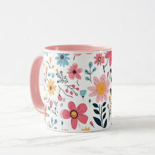 Fröhliche Wildblume Wiese Tasse