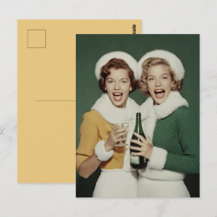 Fröhliche Winter-Champagner-Feier Postkarte