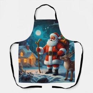 Fröhliche winterliche Weihnachtsfeier Szene Schürze