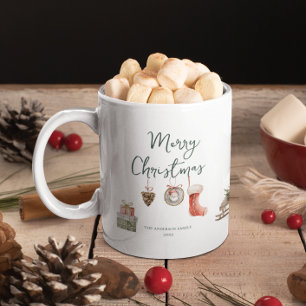 Fröhliche Wintermomente   Monogramm Weihnachten Kaffeetasse