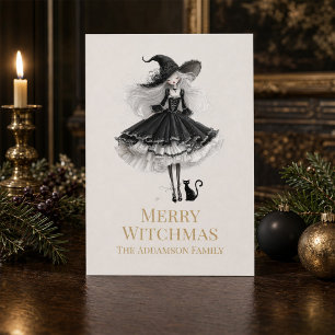 Fröhliche Witchmas-Dunkle Gothic-Hexen-Weihnachtsk Feiertagskarte