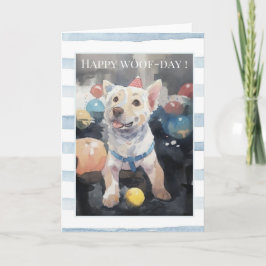 Fröhliche Woof-Day Hunde-Geburtstagskarte | Süße W Karte