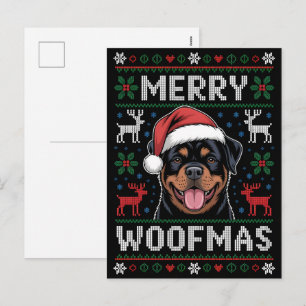 Fröhliche Woofmas 2025 Weihnachtsfeiertage Hund Feiertagspostkarte