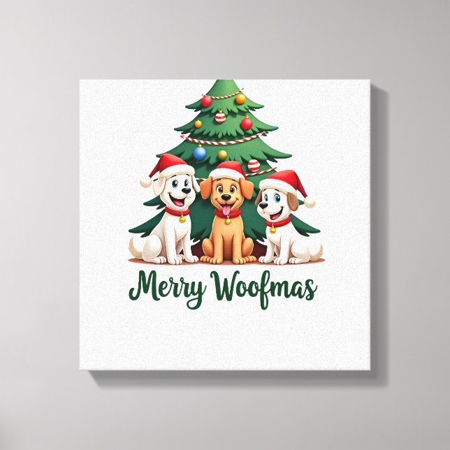 Fröhliche Woofmas (2) Leinwanddruck (Vorderseite)