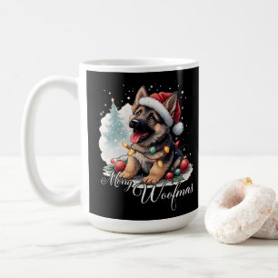 Fröhliche Woofmas Deutscher Schäferhund Kaffeetasse