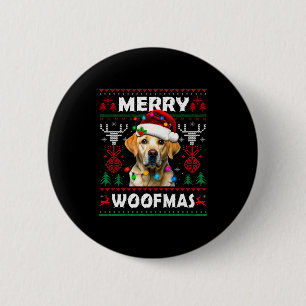 Fröhliche Woofmas Gelber Labrador Weihnachten Häss Button