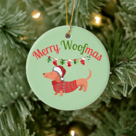 Fröhliche WOOFmas Keramik Ornament