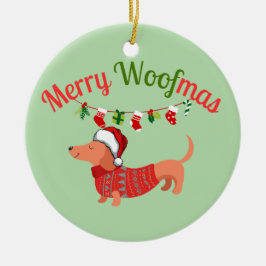 Fröhliche WOOFmas Keramik Ornament