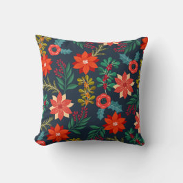 Fröhliche Xmas Blumenwirbel Kissen