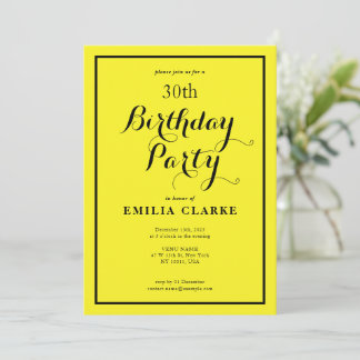 Fröhliche Yellow Birthday Celebration Einladung