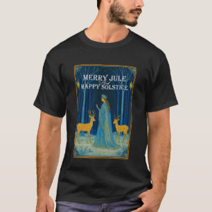 Fröhliche Yule und glückliches Sonnenwende-Winters T-Shirt