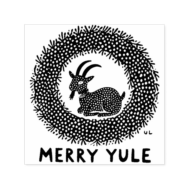 Fröhliche Yule-Ziege Permastempel (Design)