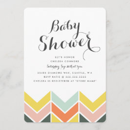 Fröhliche Zickzack Babydusche einladen Einladung