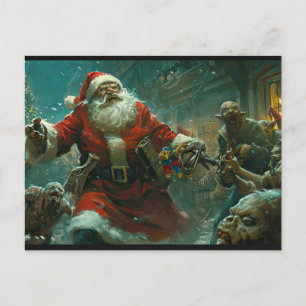 Fröhliche Zombie-Weihnachtskarte Postkarte