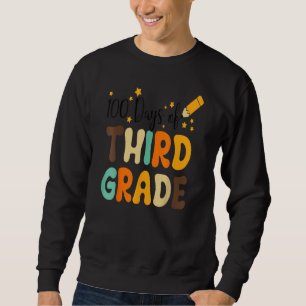 Fröhlicher 100. Schultag Retro Groovy 100 Tage Th Sweatshirt