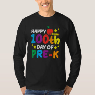 Fröhlicher 100. Tag der Vorschule Apple 100 Tage S T-Shirt