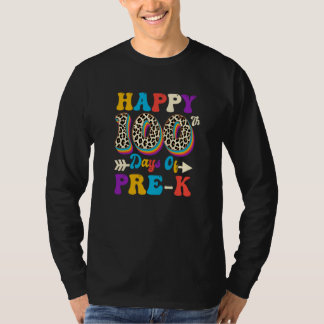 Fröhlicher 100. Tag des Vorschul-Leoparden-Retro 1 T-Shirt