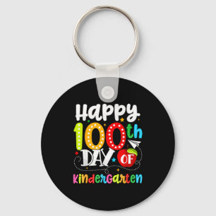 Fröhlicher 100. Tag im Kindergarten Lustige Lehrer Schlüsselanhänger