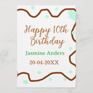 Fröhlicher 10. Geburtstag grüne pastellfarbene bra Einladung