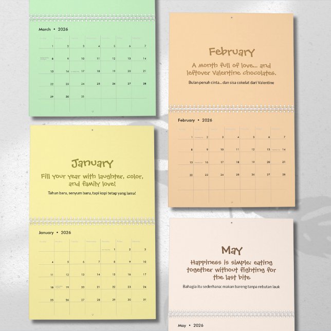 Fröhlicher 2026-Zitat-Kalender Kalender (Von Creator hochgeladen)