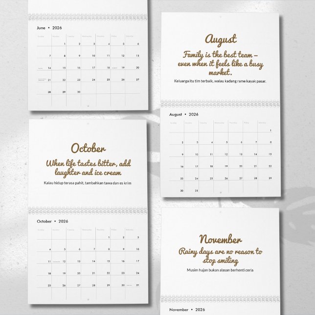 Fröhlicher 2026-Zitat-Kalender Kalender (Von Creator hochgeladen)