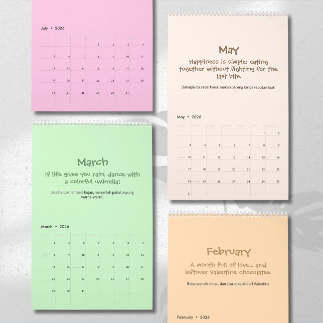 Fröhlicher 2026-Zitat-Kalender Kalender (Von Creator hochgeladen)