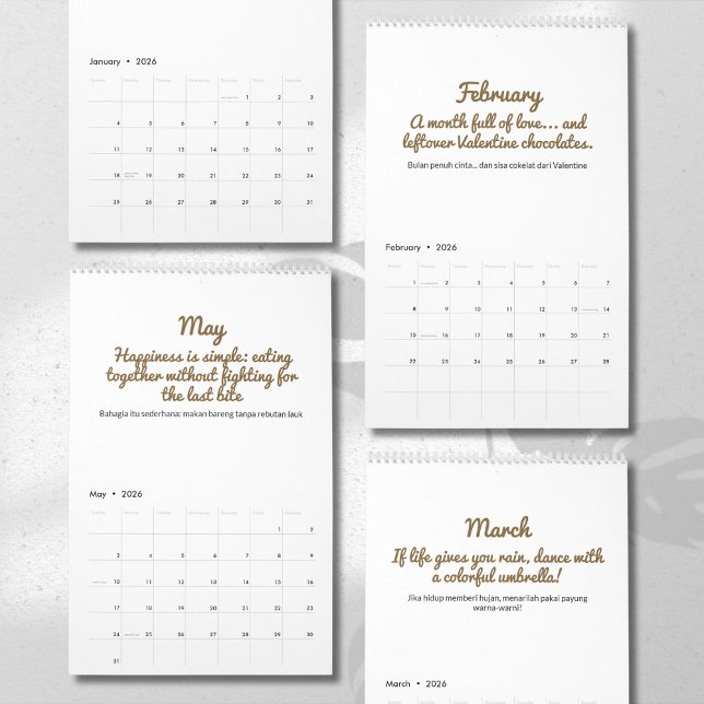 Fröhlicher 2026-Zitat-Kalender Kalender (Von Creator hochgeladen)