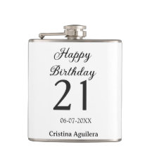 Fröhlicher 21. Geburtstag fett gedruckter einfache