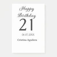 Fröhlicher 21. Geburtstag fett gedruckter einfache
