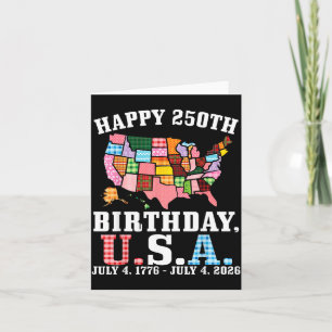 Fröhlicher 250. Geburtstag USA Karte Amerikanische