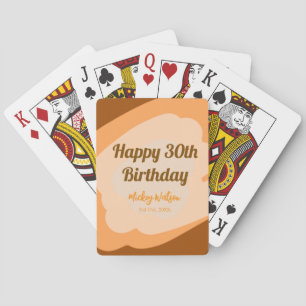 Fröhlicher 30. Geburtstag rustikale hölzerne Hallo Spielkarten