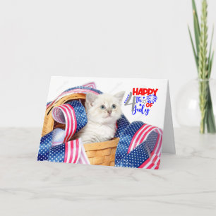 Fröhlicher 4. Juli Katze Karte