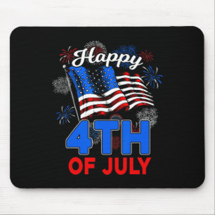 Fröhlicher 4. Juli Patriotisch Amerikanische US-Fl Mousepad