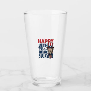 Fröhlicher 4. Juli Vintage-Patriotisches Onkel-Shi Glas
