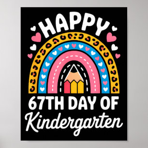 Fröhlicher 67. Tag im Kindergarten 67 Meme 6 7 Lus Poster