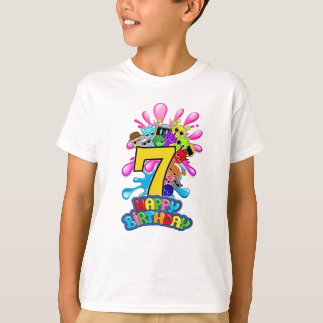 Fröhlicher 7. Geburtstag Sprunki - Simon Funbot Or T-Shirt (Vorderseite)