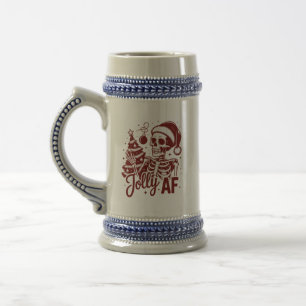 Fröhlicher Af-Skelett Snarky Weihnachten Sarkastis Bierglas
