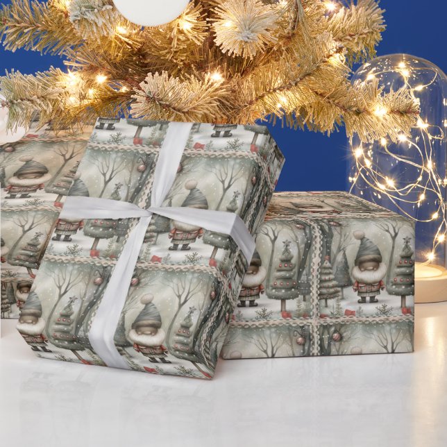 fröhlicher afrikanischer Santa Geschenkpapier (Feiertage)