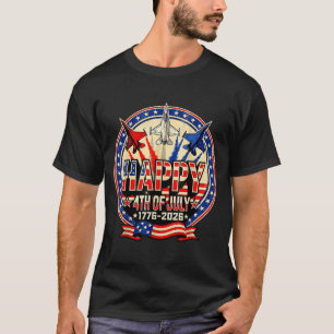 Fröhlicher Amerikaner 1776 2026 USA patriotisch 4. T-Shirt